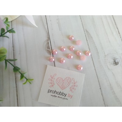 Полужемчуг 8 мм, цвет светло-розовый №95, 5 г